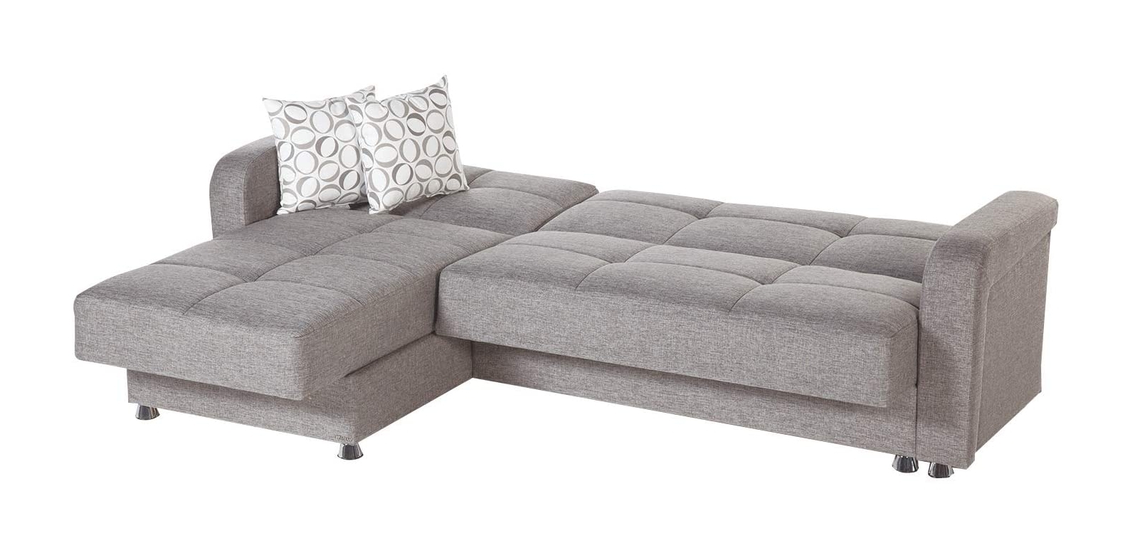 Vision Chenille Fabric L-Shaped Reversible Sectional Sleeper Sofa