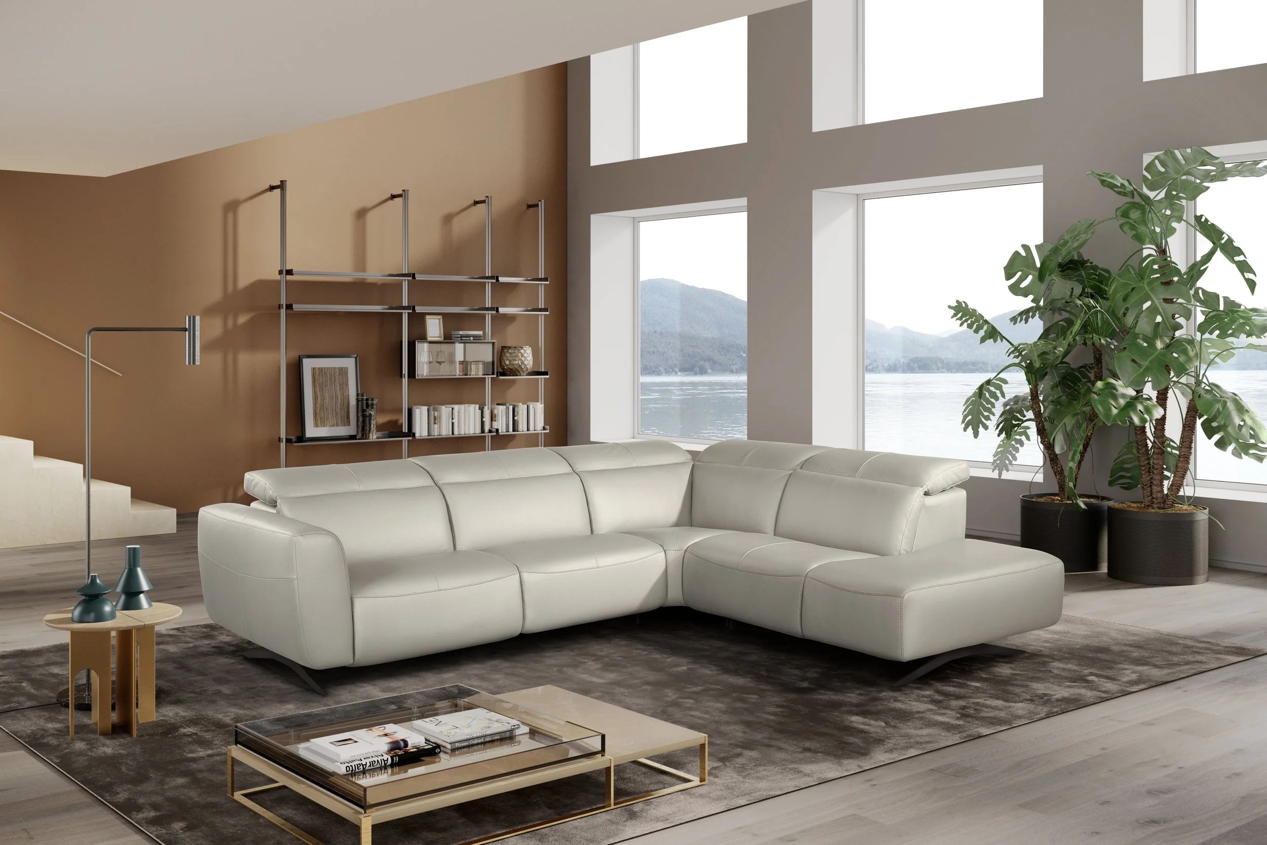 Visione Leather Modular Sectional Sofa