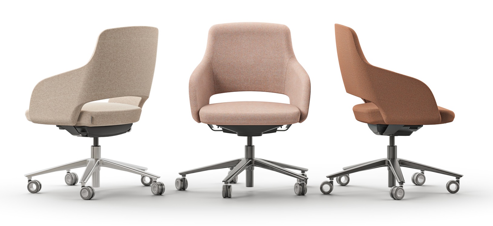 Sandie Swivel Adjustable Visitor Conference Chair w/Weight Sensitive Synchro Mechanism w/3 Locking Positions & 5-Star Base w/Castors