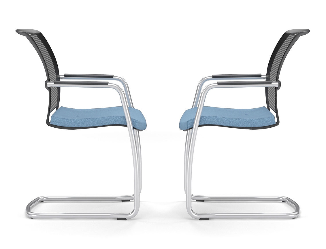 Diva Meeting Chair with Mesh Backrest & Chromed Cantilever Frame