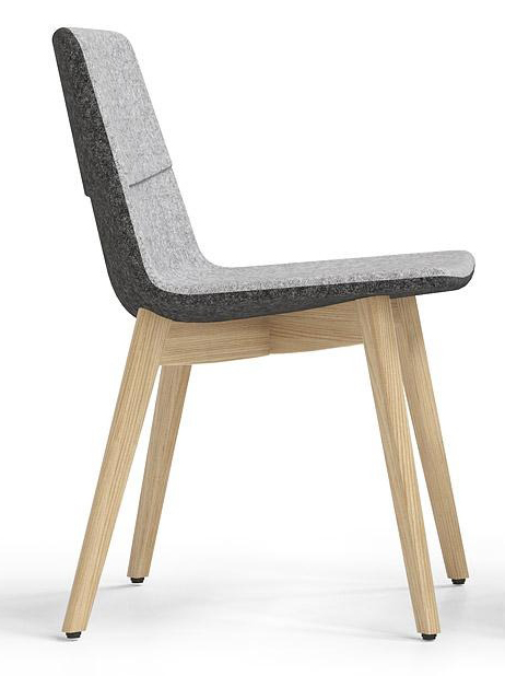 Twist & Sit PU Conference Chair w/Steel Frame & Solid Ash Wood Base on Glides