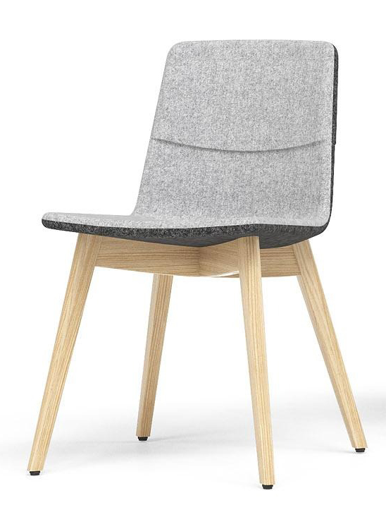 Twist & Sit PU Conference Chair w/Steel Frame & Wood Base on Glides