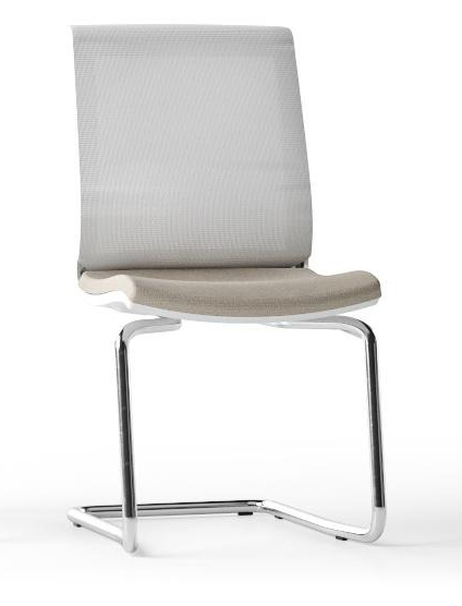 Eva Visitor Chair w/White Plastic Body & Chromed Steel Base
