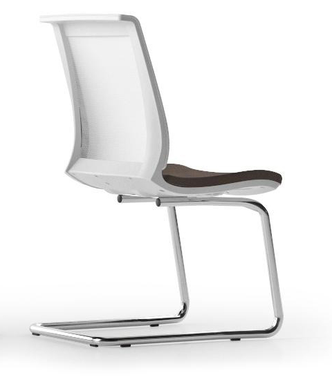 Eva Visitor Chair w/White Plastic Body & Chromed Steel Base
