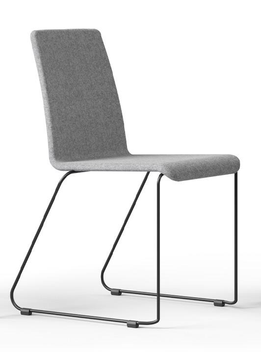 Moon Stackable Conference Chair w/Powder Coated Wire Steel Frame
