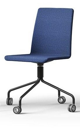 Moon Visitor Chair w/Swivel Powder-coated Wire Steel Base & Hollow Castors