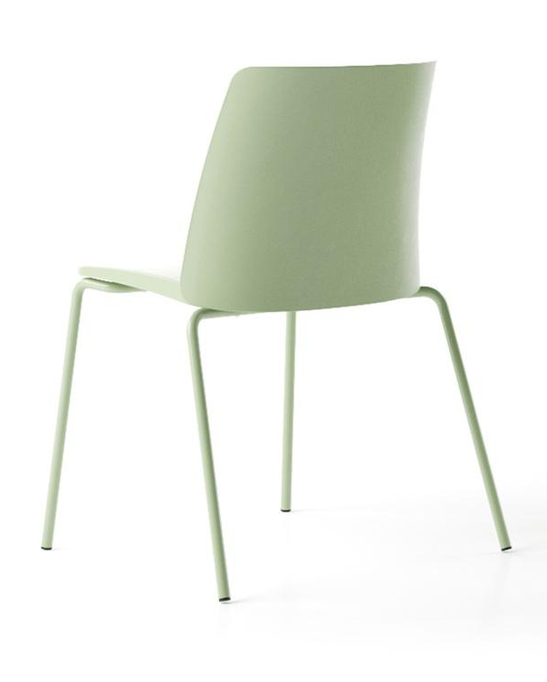 Polytone L Set of Conference Chairs w/Plastic Shell & Powder-Coated Steel 4-Leg Frame on Glides