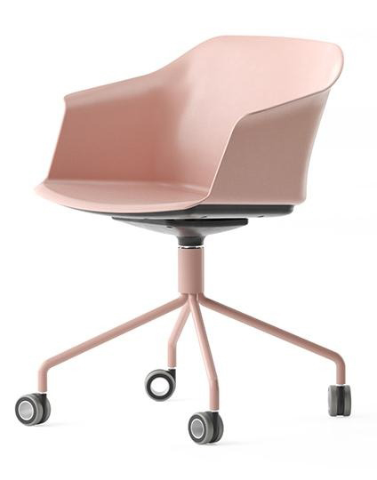 Polytone C Visitor Chair w/Plastic Shell & Pyramid Type Powder-Coated Wire Steel Base w/Hollow Castors