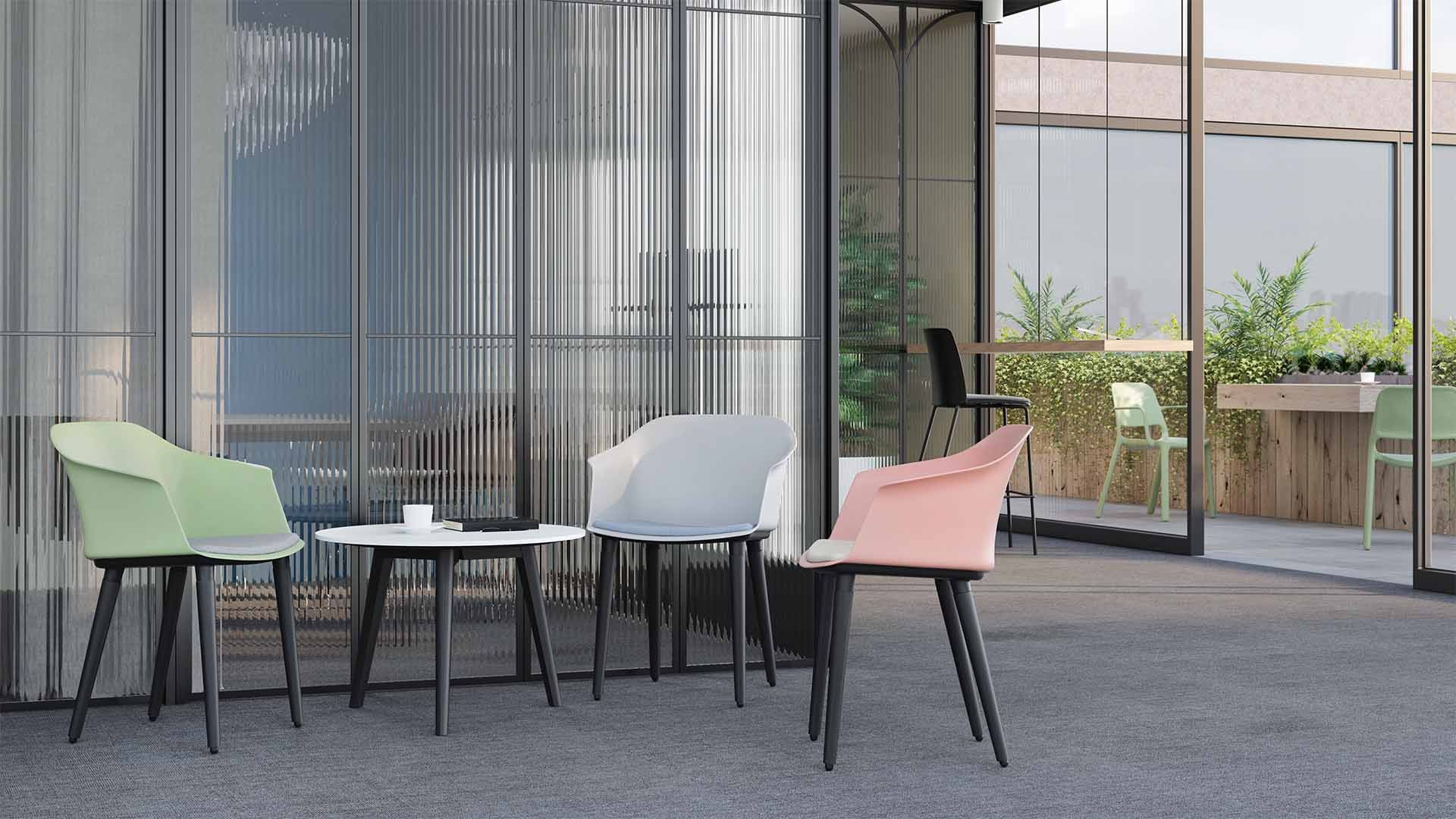 Polytone C Visitor Chair w/Plastic Shell & Nylon 4-Leg Base