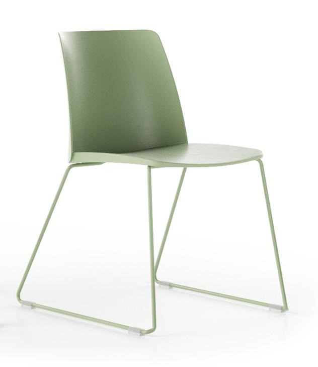 Polytone L Set of Conference Chairs w/Plastic Shell & Powder Coated Wire Steel Frame on Glides