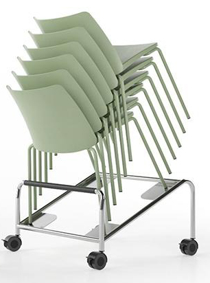Polytone L Set of Conference Chairs w/Plastic Shell & Powder-Coated Steel 4-Leg Frame on Glides