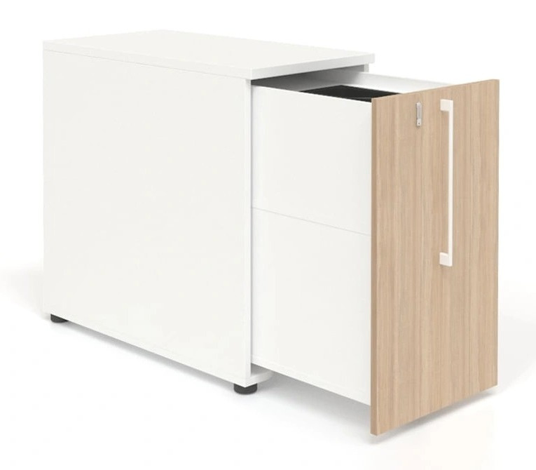 Boxi Office Lockable Storage Tower w/2 Shelves & Pencil Tray