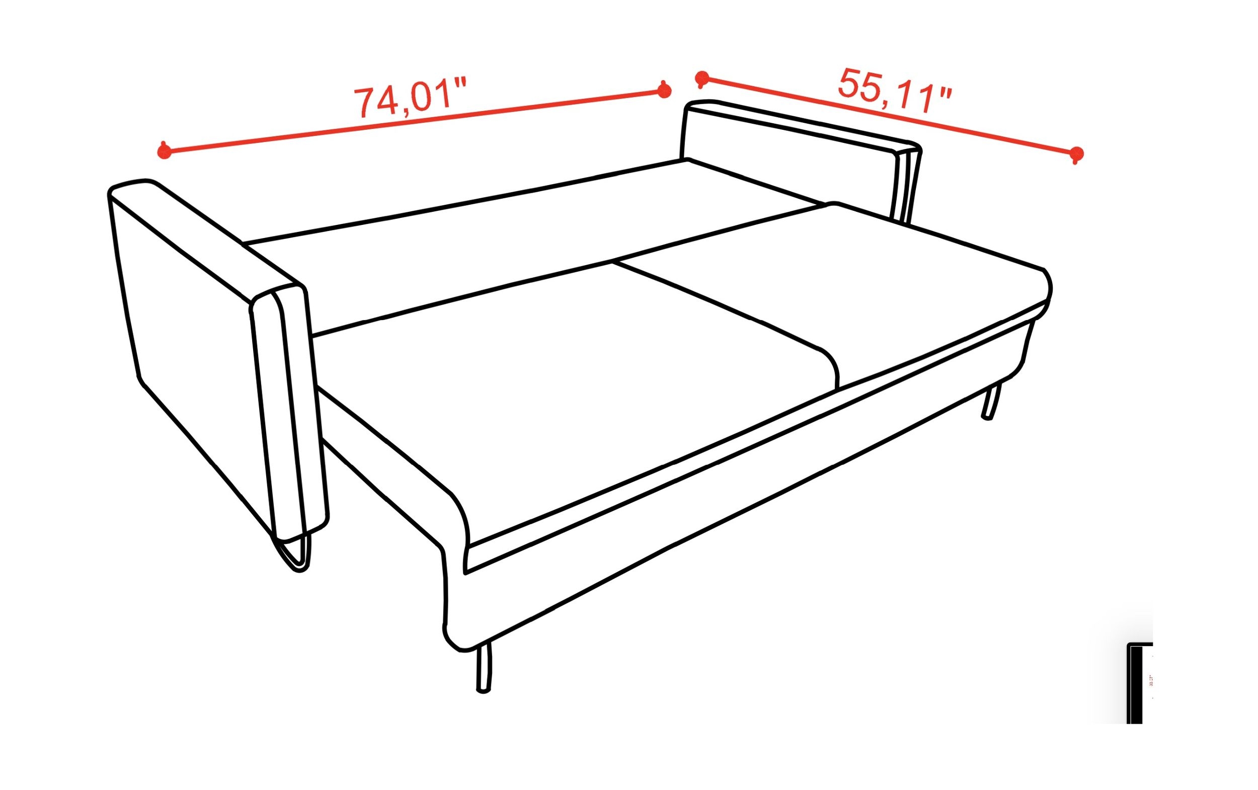 SM Volare Fabric Storage Sleeper Sofa