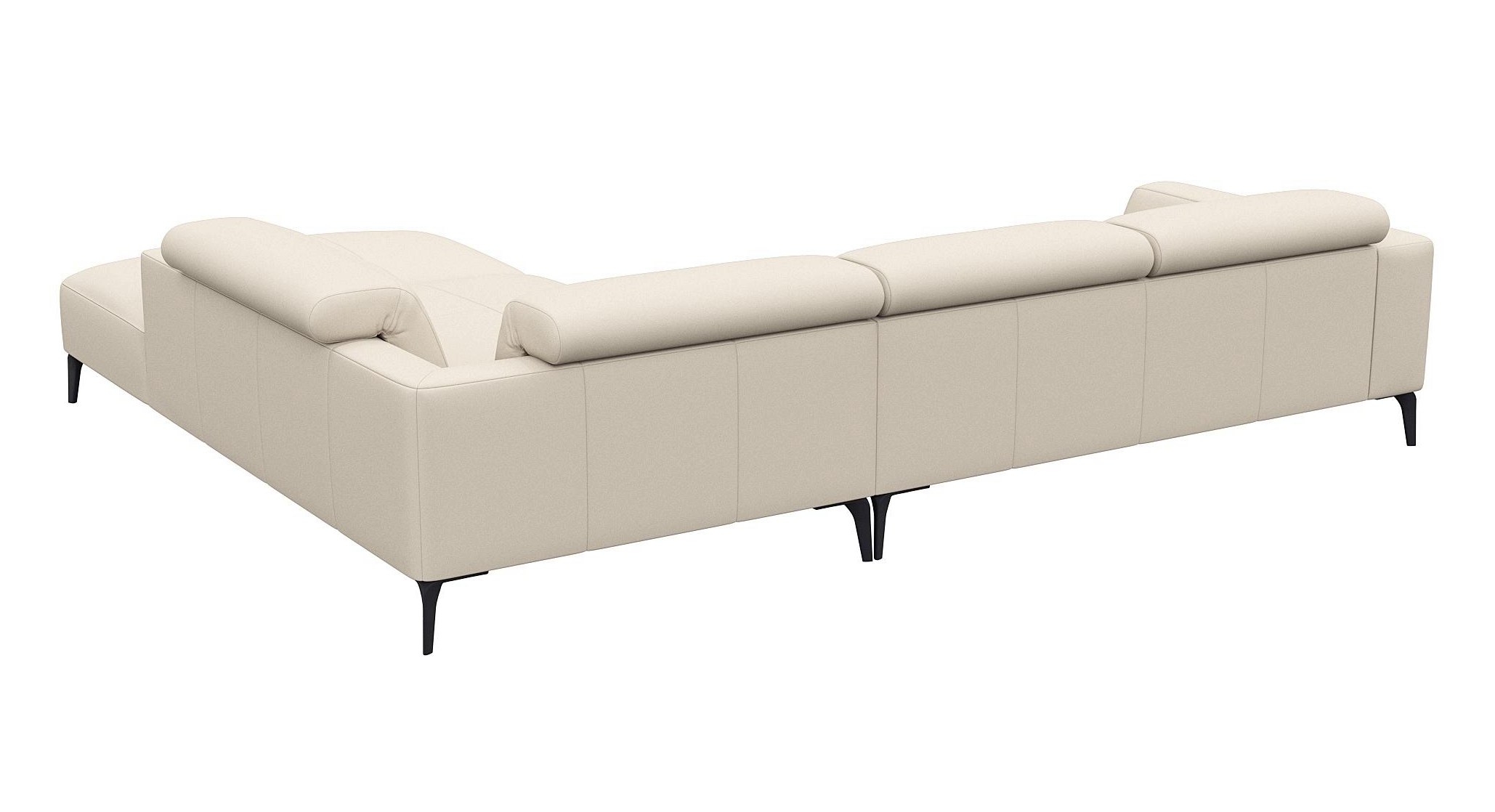 Luzzi 116" Premium Italian Leather Right Arm Chaise Sectional