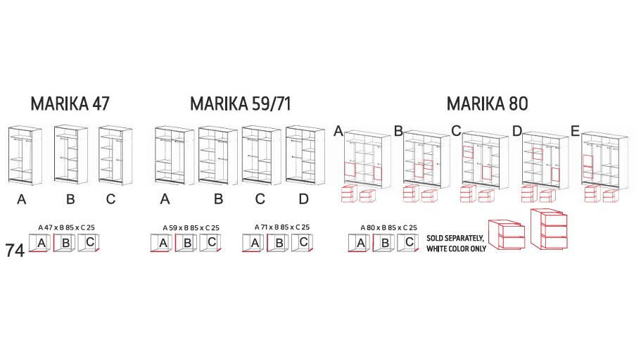 Marika 59-inch 2-Door Matte Wood Wardrobe with Mirror