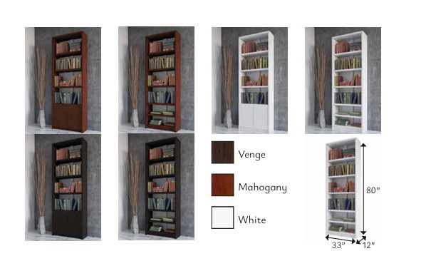 Wood 6 Shelves Bookcase