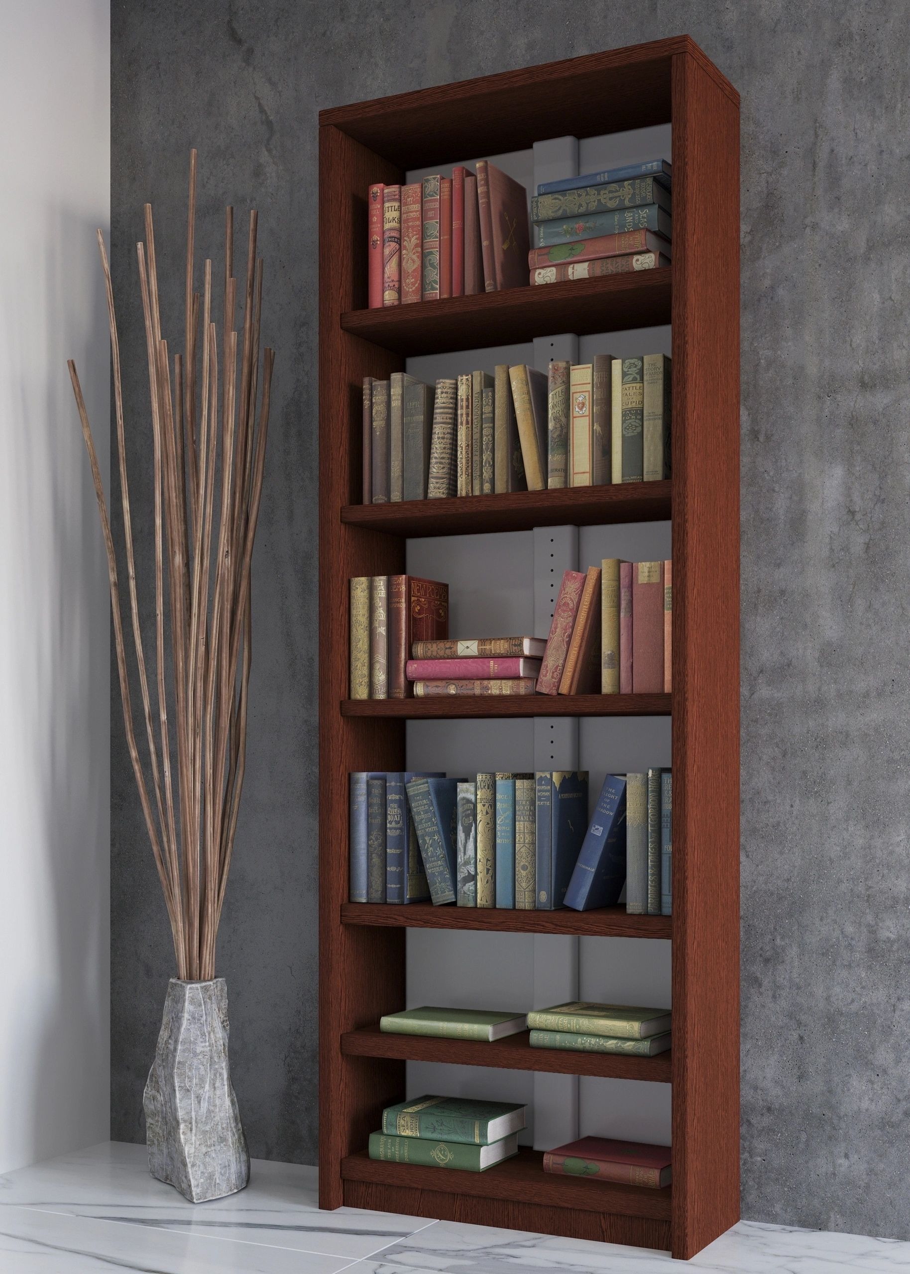 Wood 6 Shelves Bookcase