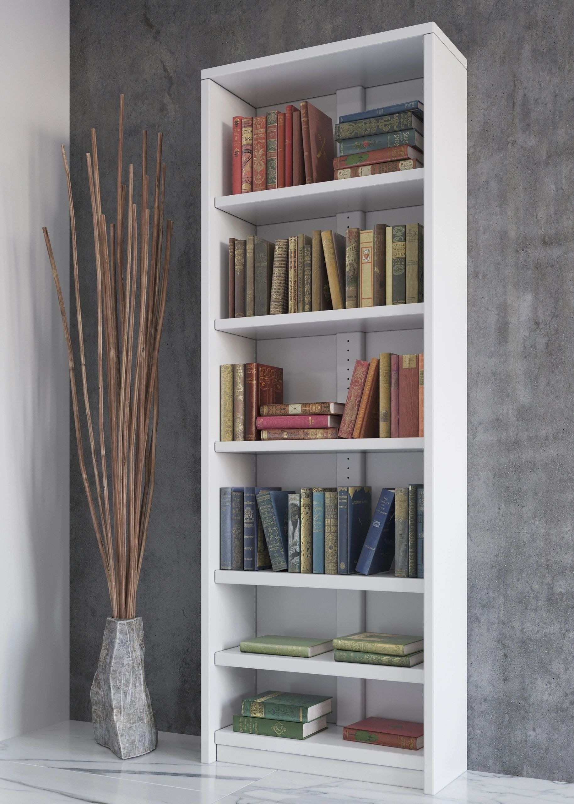 Wood 6 Shelves Bookcase