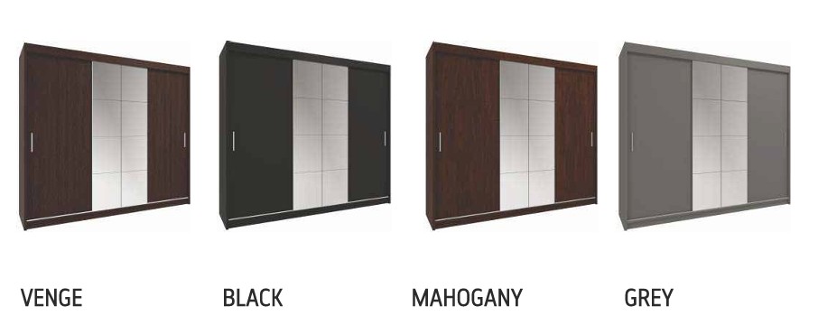 Peso 99-inch 2-Door Wood Wardrobe with Mirror