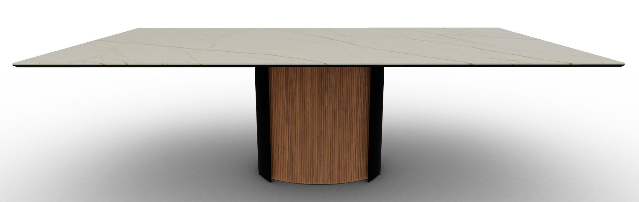Yoroi W78.7-inch Ceramic/Metal/Wood Customizable Rectangular Dining Table
