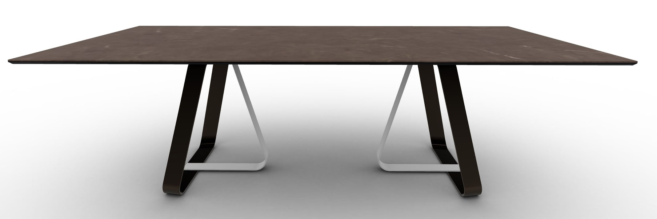 Sunshine W98.4-inch Ceramic/Metal Customizable Rectangular Dining Table