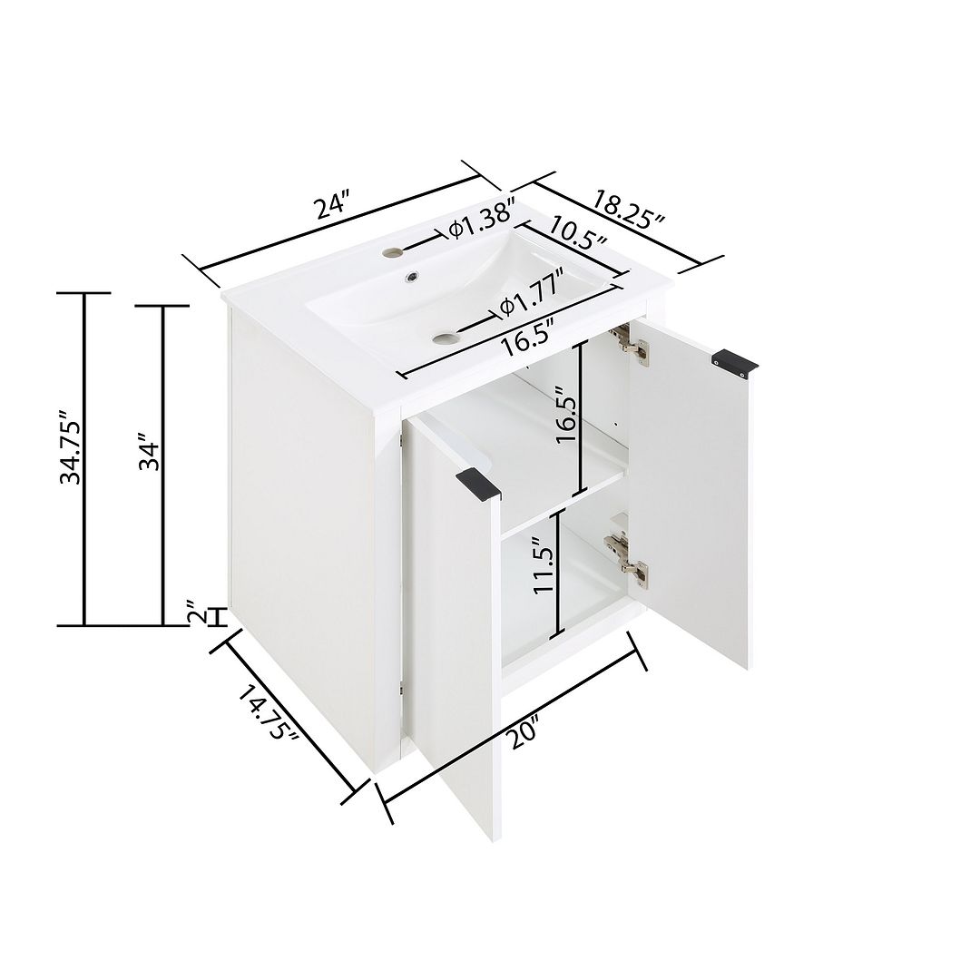Malverne 24-inch Bathroom Vanity Sink