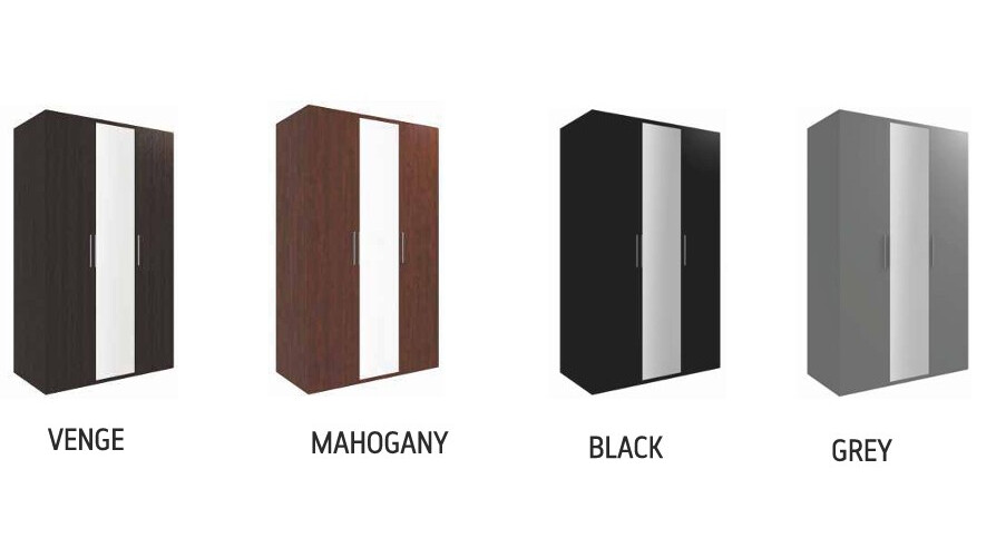 Bonnie 3-Door Wardrobe with Mirror