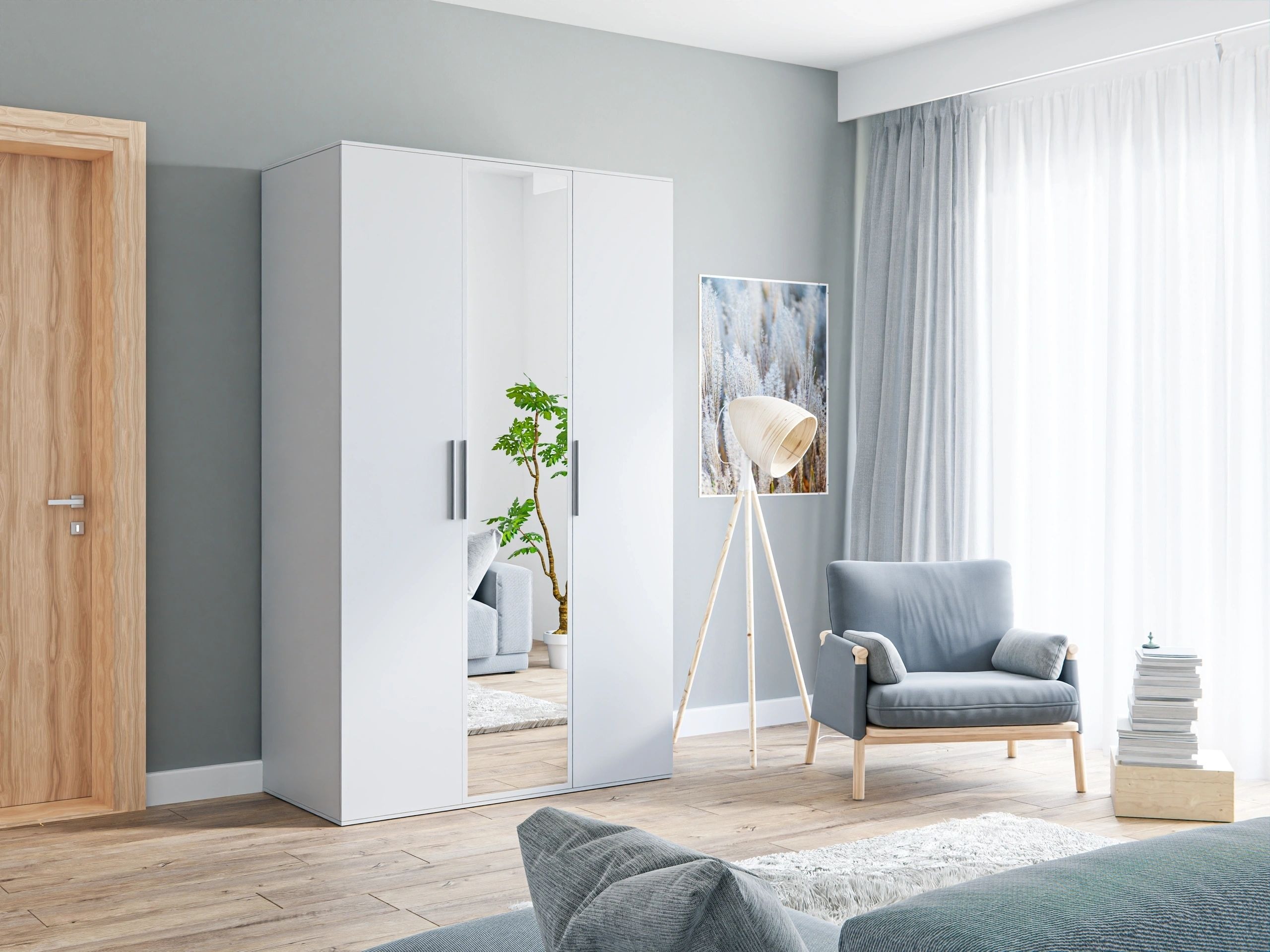 Bonnie 3-Door Wardrobe with Mirror