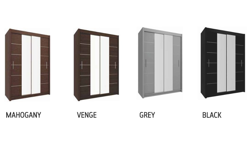 Lisbon 59-inch 2-Door Wood Wardrobe with Mirror