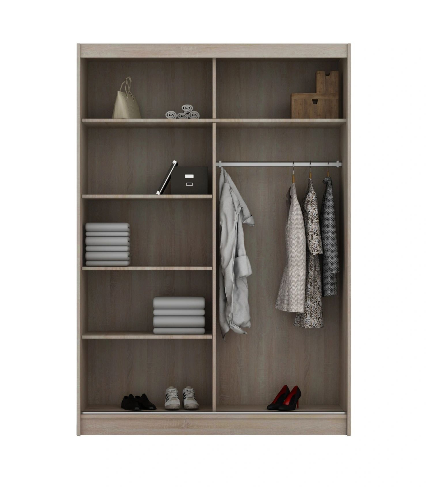 Lisbon 59-inch 2-Door Wood Wardrobe with Mirror