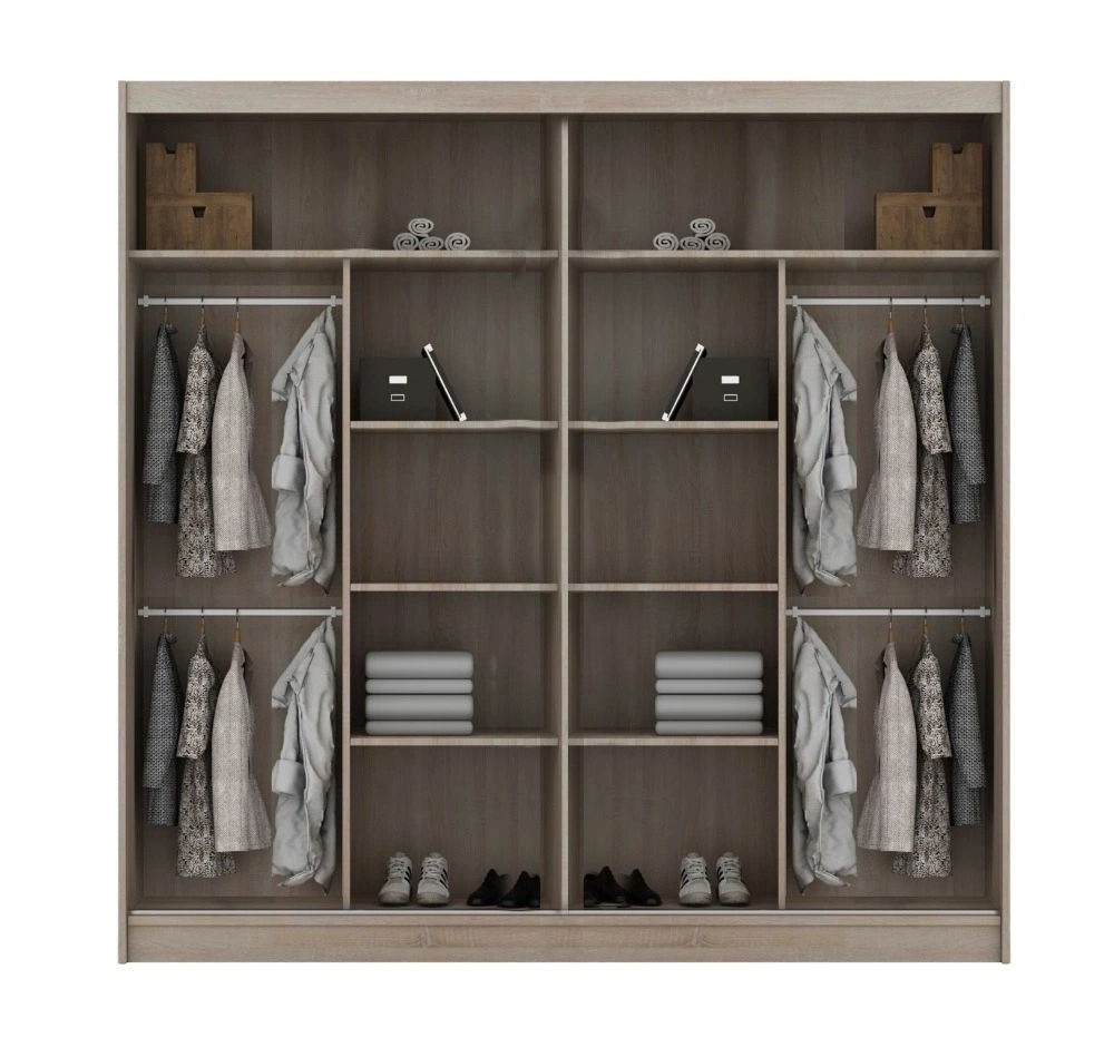 Rio 80-inch 2-Door Wood Wardrobe with Mirror