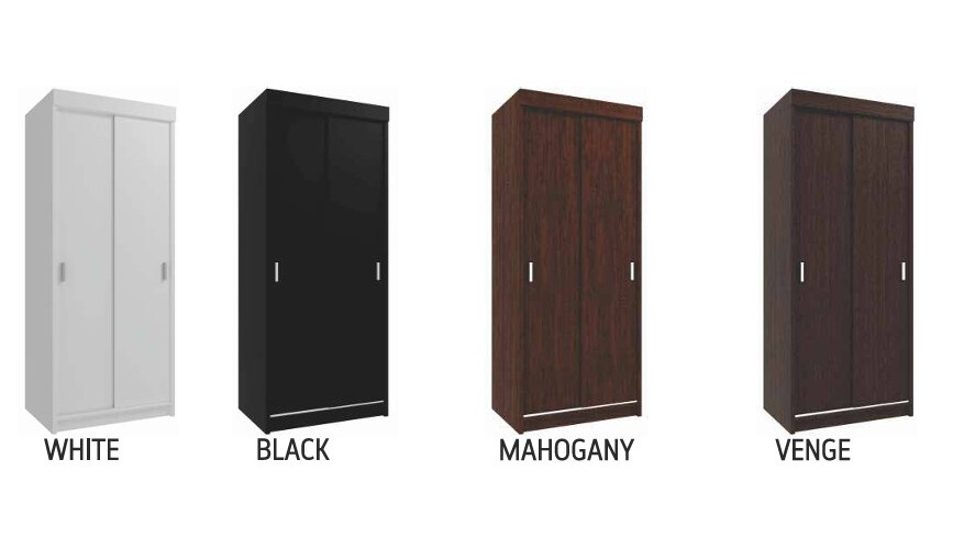 Chico 47-inch 2-Door Wood Wardrobe with Mirror