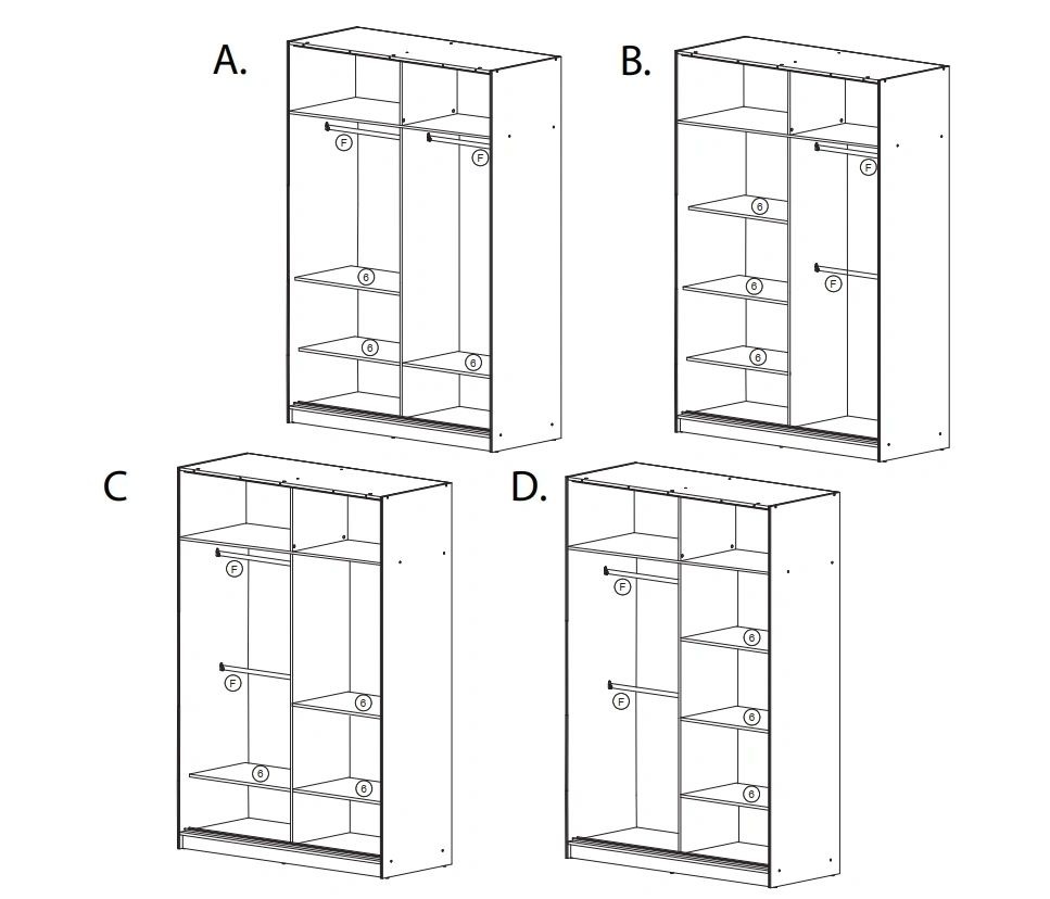 Chico 47-inch 2-Door Wood Wardrobe with Mirror