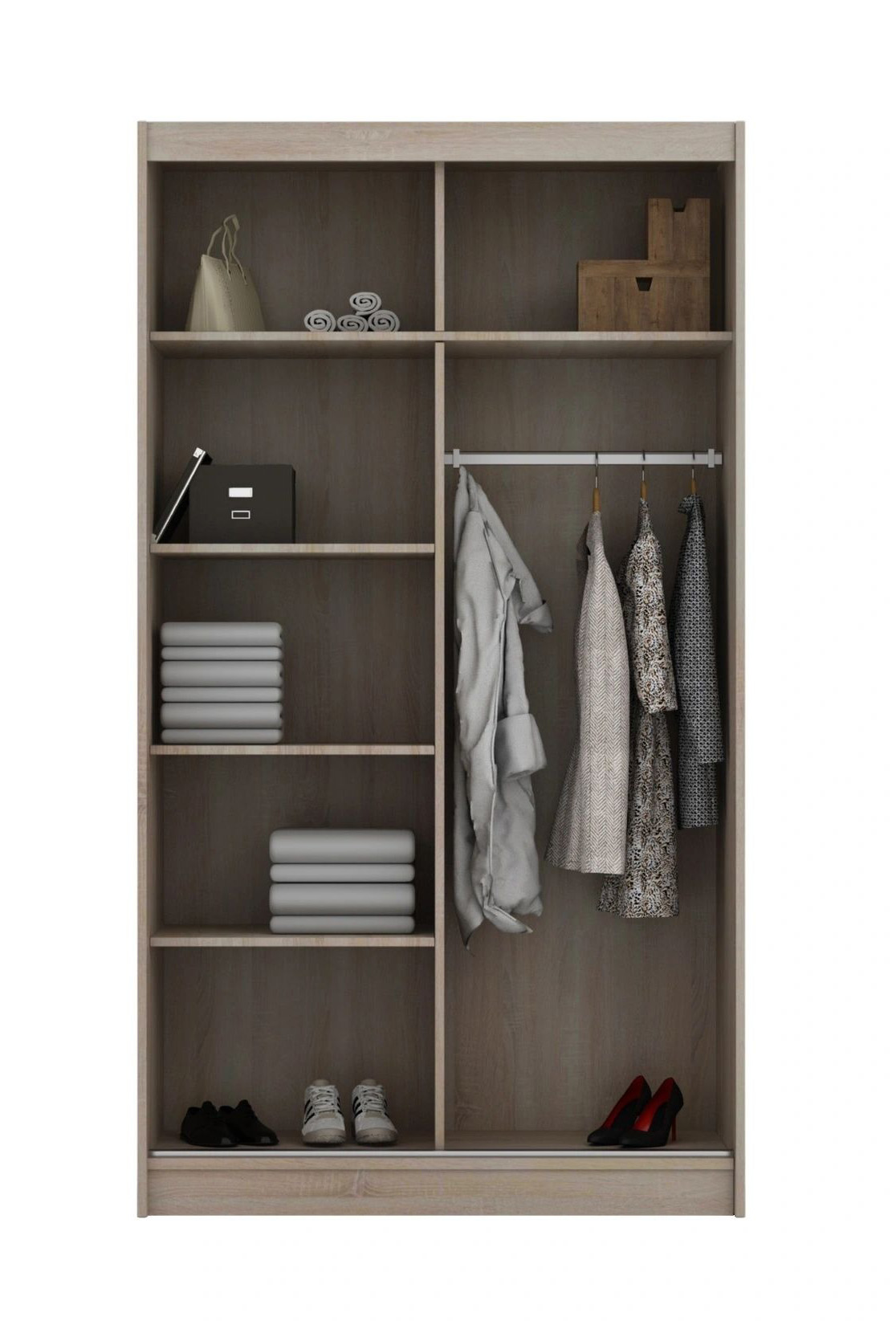 Chico 47-inch 2-Door Wood Wardrobe with Mirror