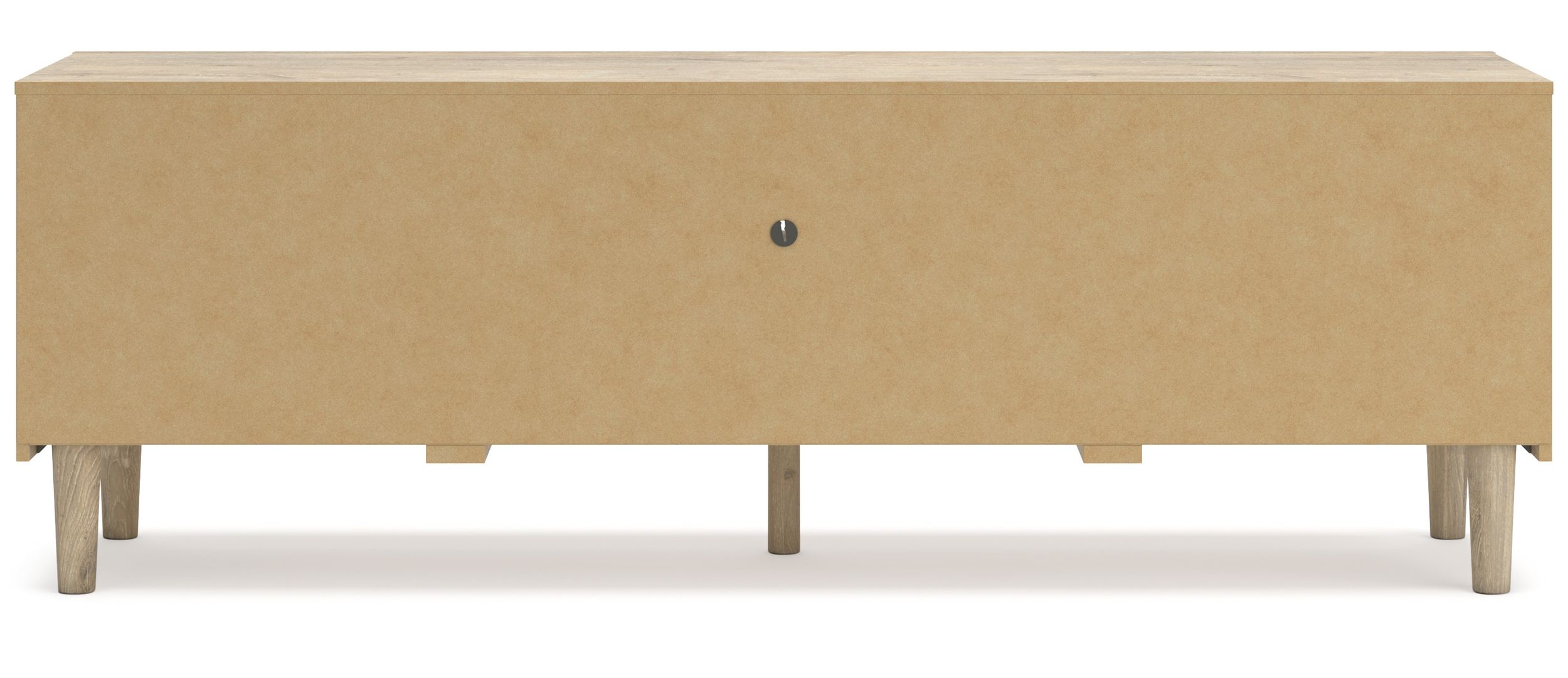 Cielden 72" XL Modern TV Stand - Two-Tone Oak & Beige Cane