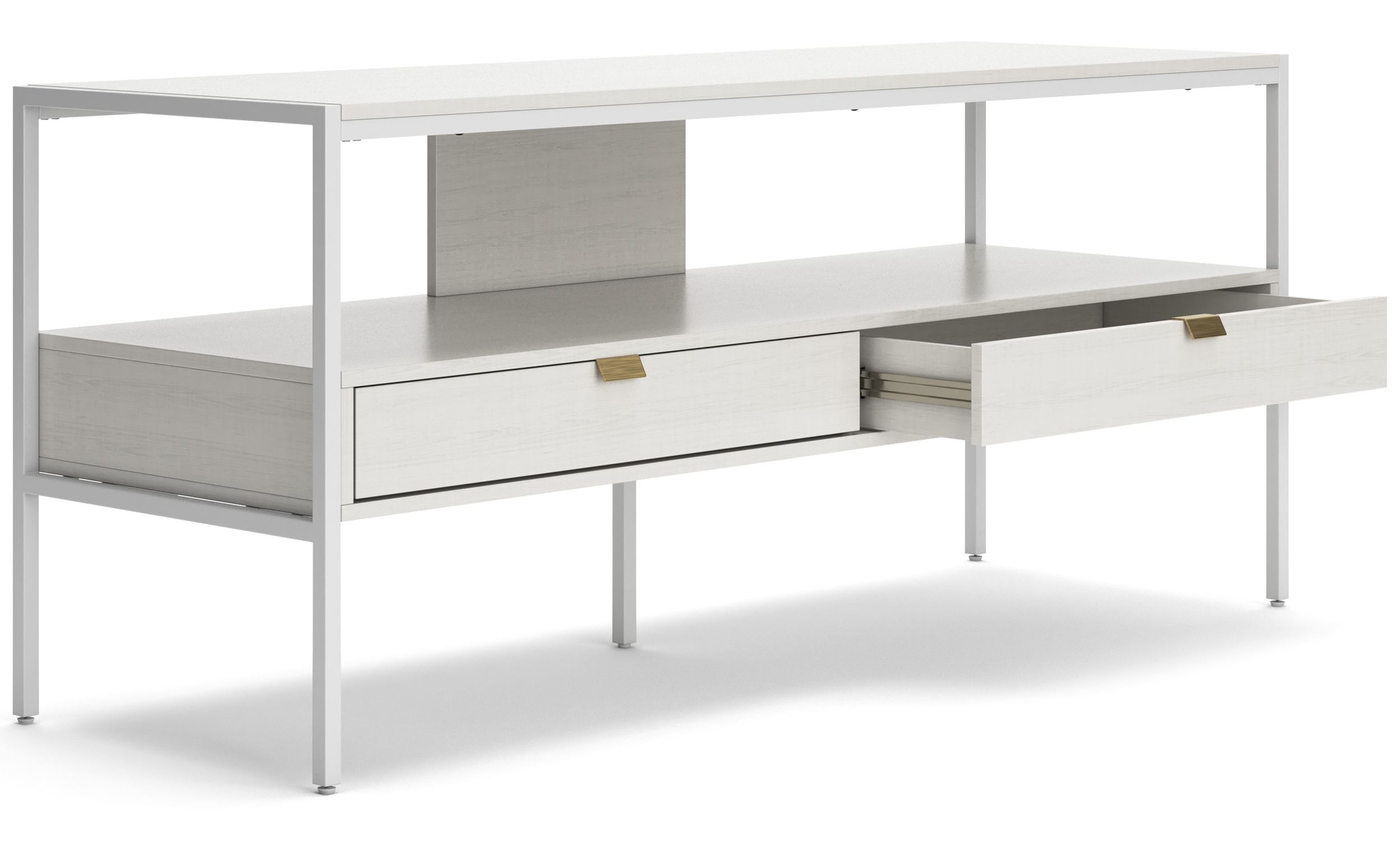 Deznee Large Wood TV Stand w/2 Drawers
