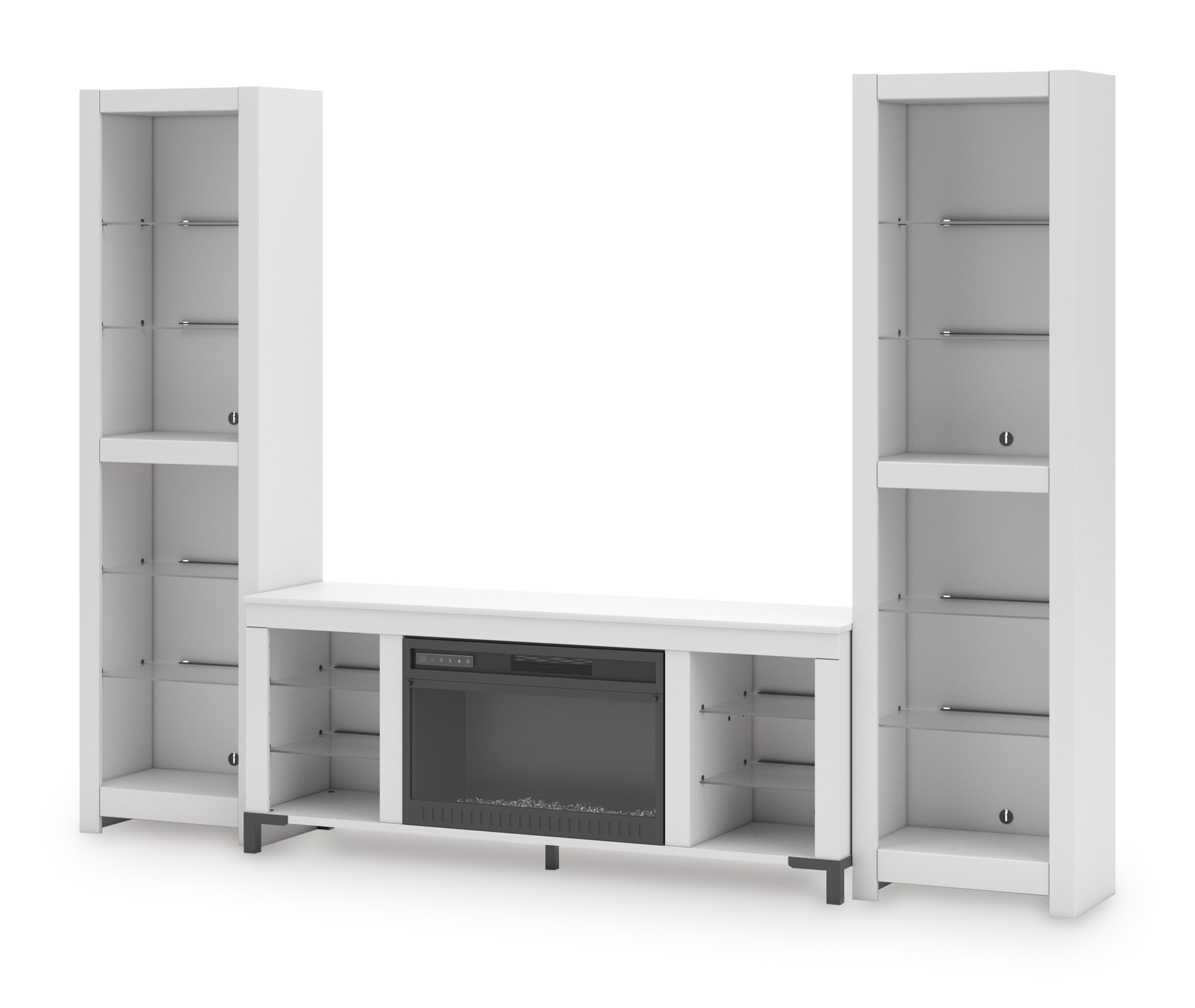 Brollevi 3-Piece Entertainment Center - White Modern Farmhouse