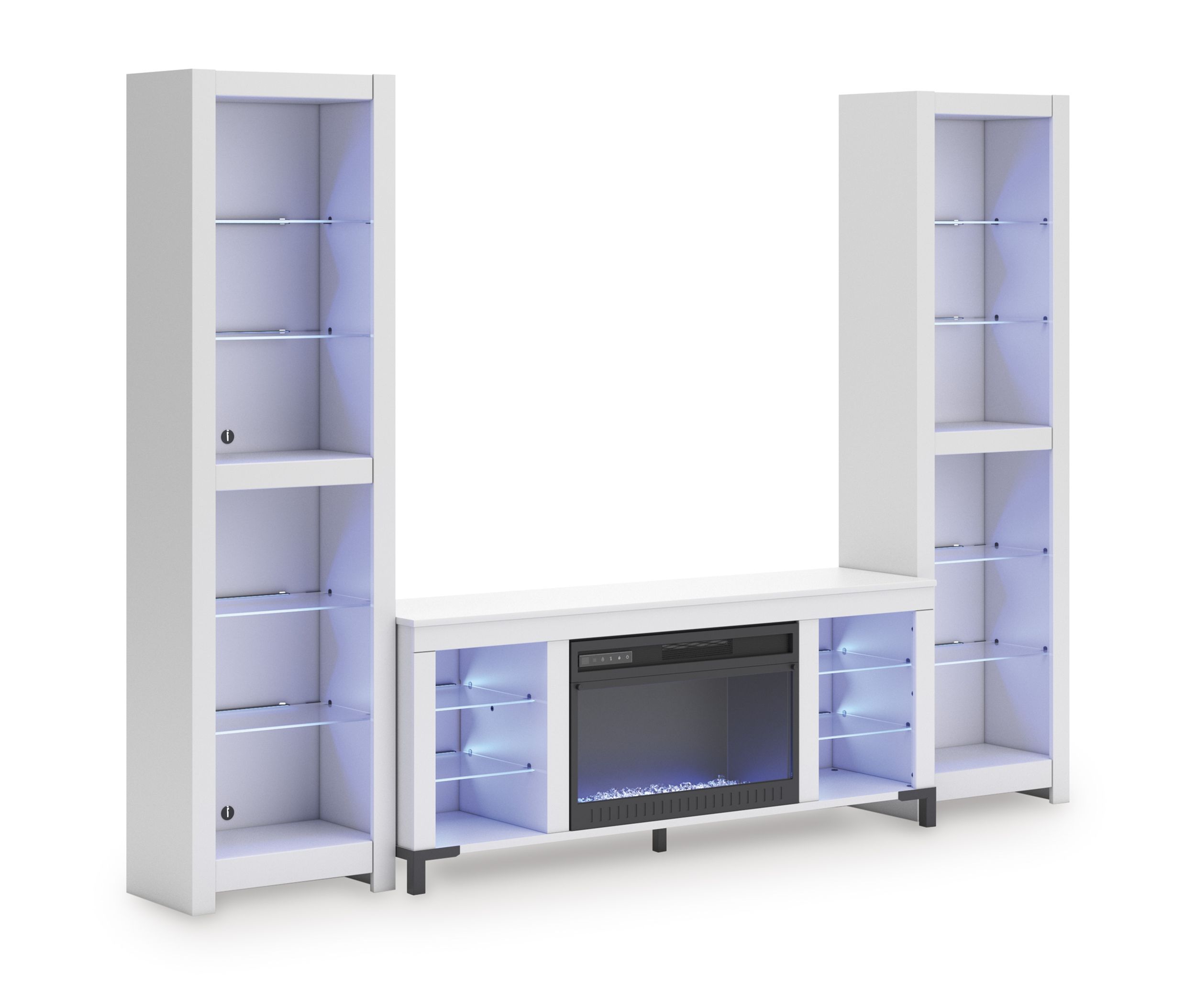 Brollevi 3-Piece Entertainment Center - White Modern Farmhouse
