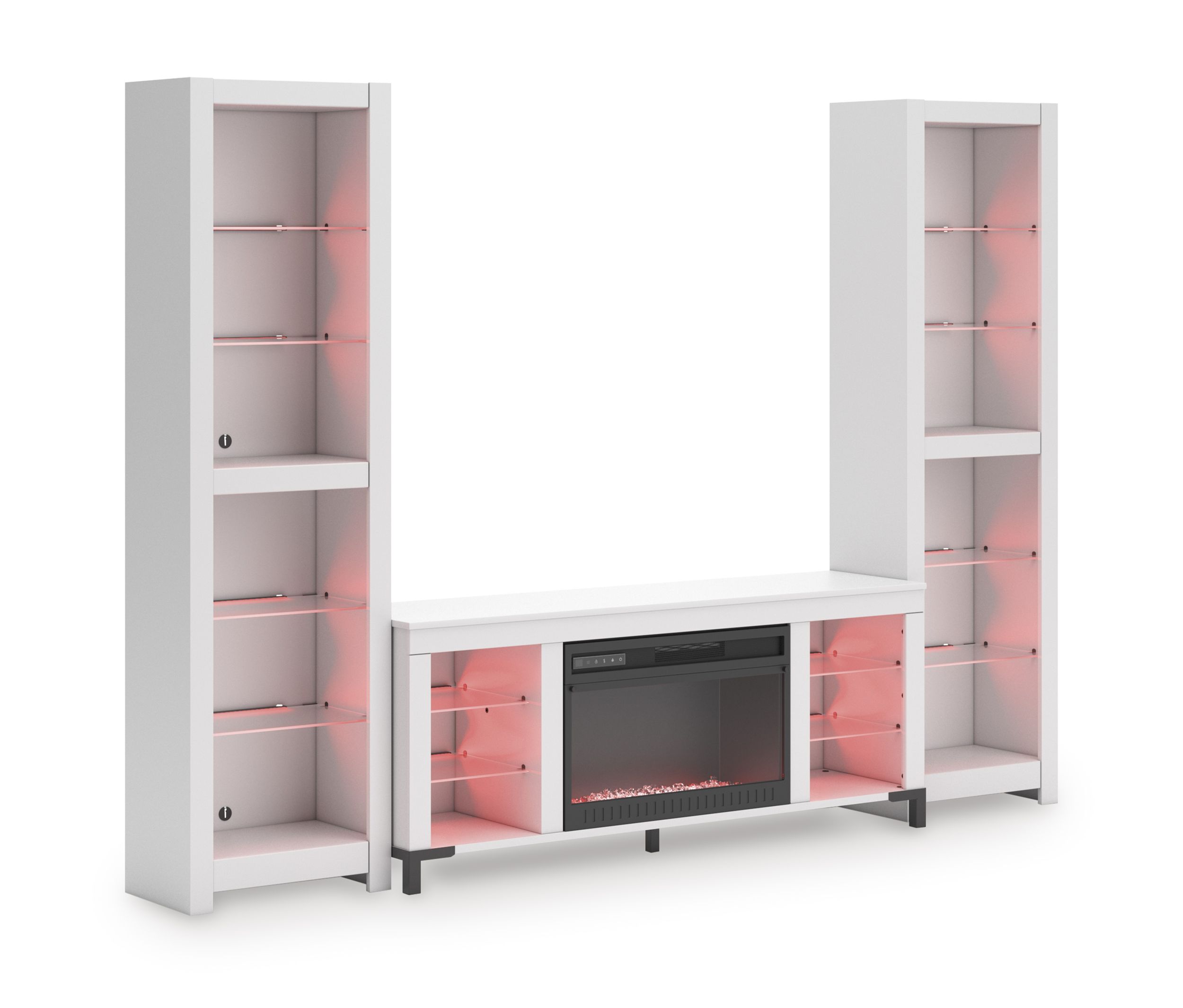 Brollevi 3-Piece Entertainment Center - White Modern Farmhouse