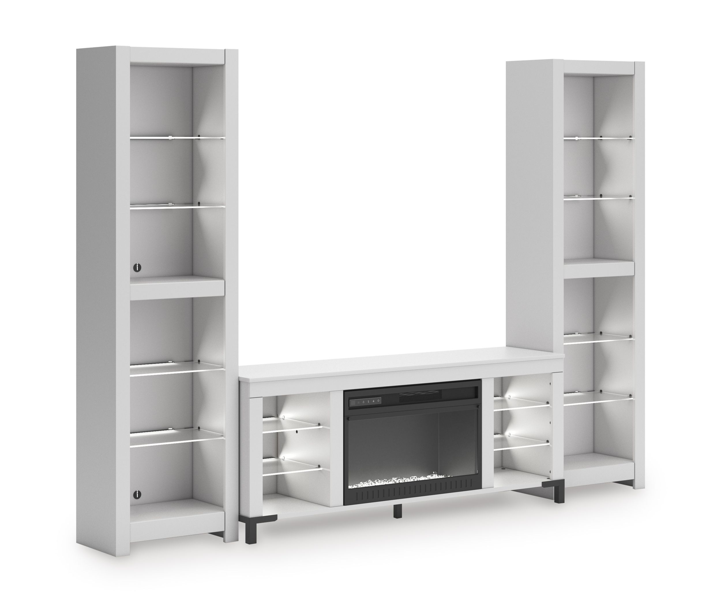 Brollevi 3-Piece Entertainment Center - White Modern Farmhouse