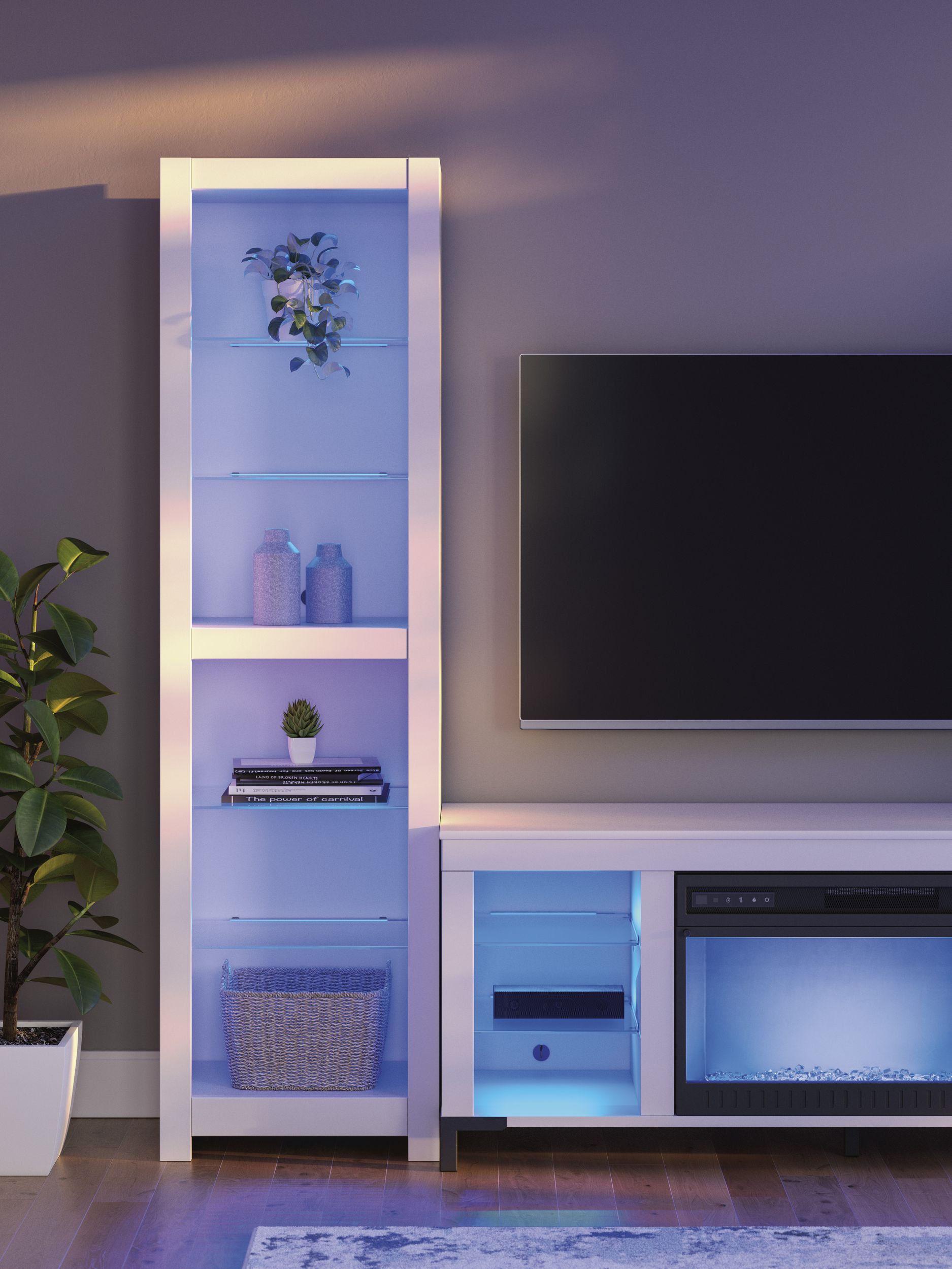 Brollevi 3-Piece Entertainment Center - White Modern Farmhouse