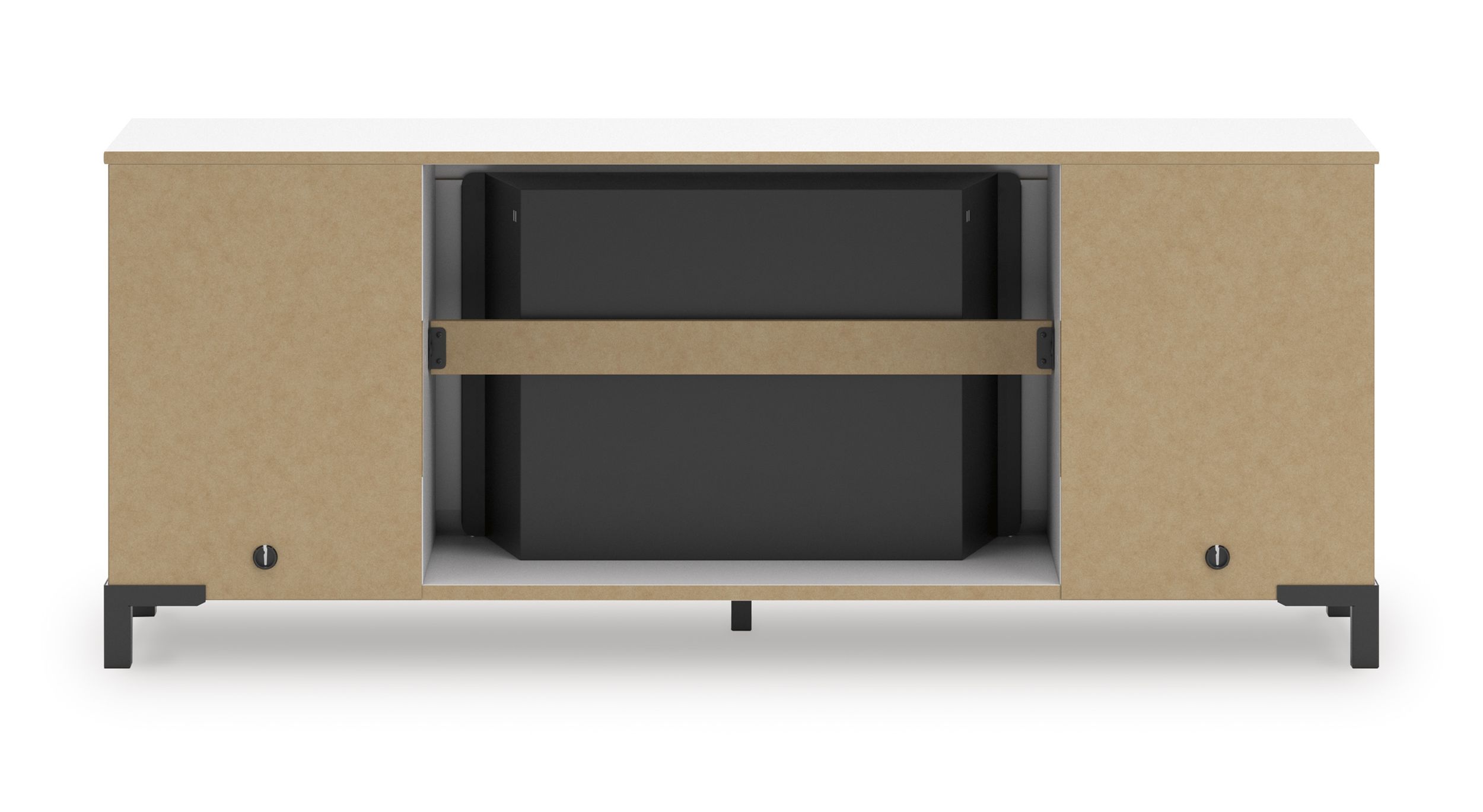 Brollevi 72" Modern White Fireplace TV Stand - LED Lighting & High Gloss