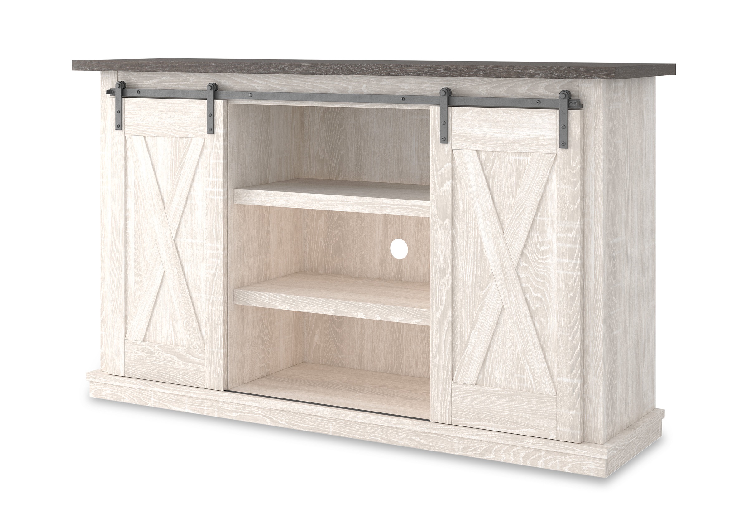 Dorrinson 53" Medium Industrial TV Stand - Gray & Charcoal
