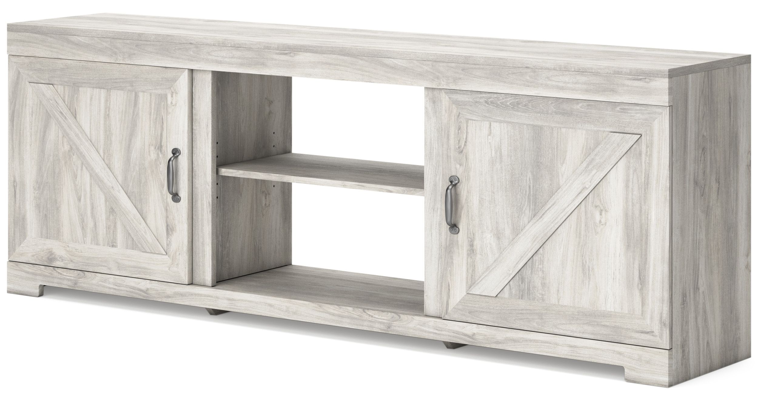 Bellaby 63" Modern Farmhouse TV Stand - Whitewash & Gray