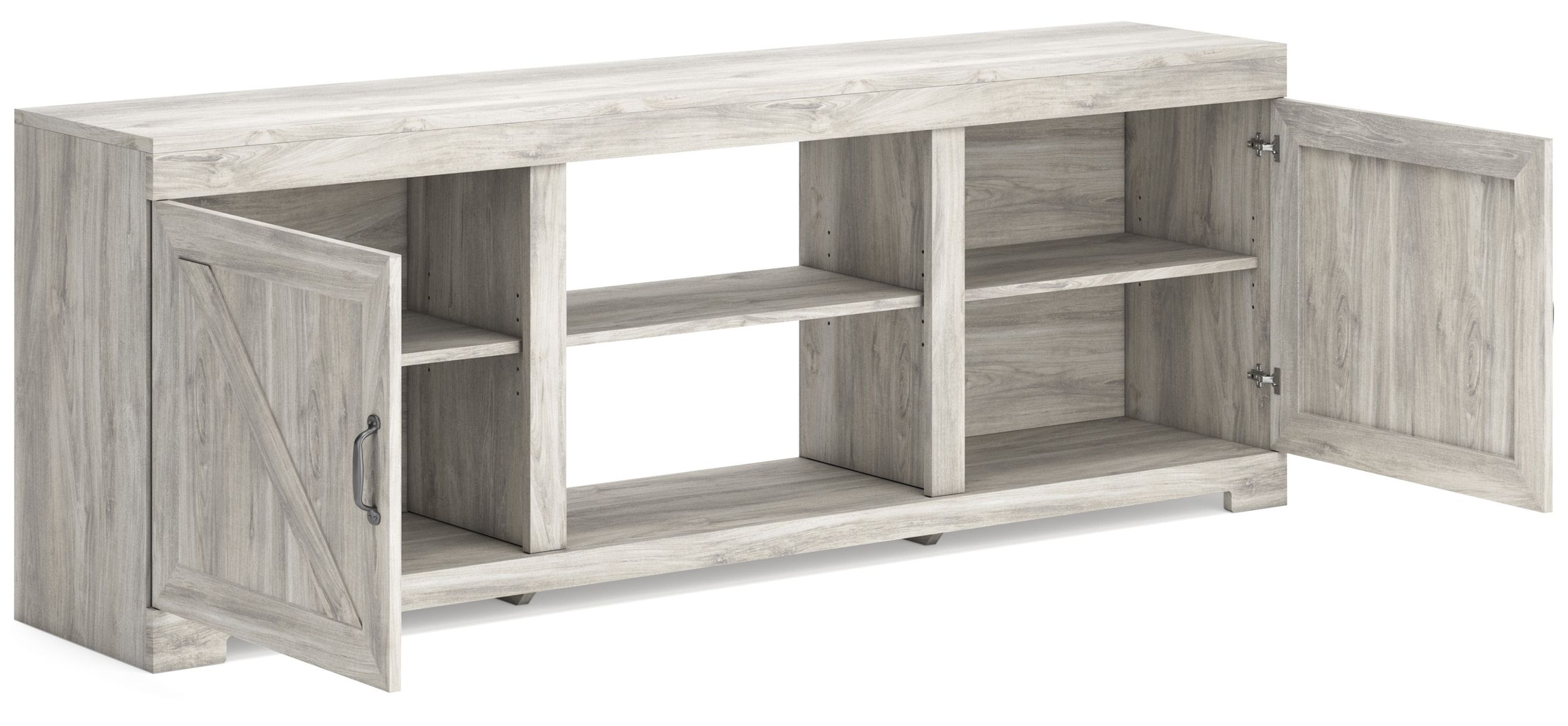 Bellaby 63" Modern Farmhouse TV Stand - Whitewash & Gray