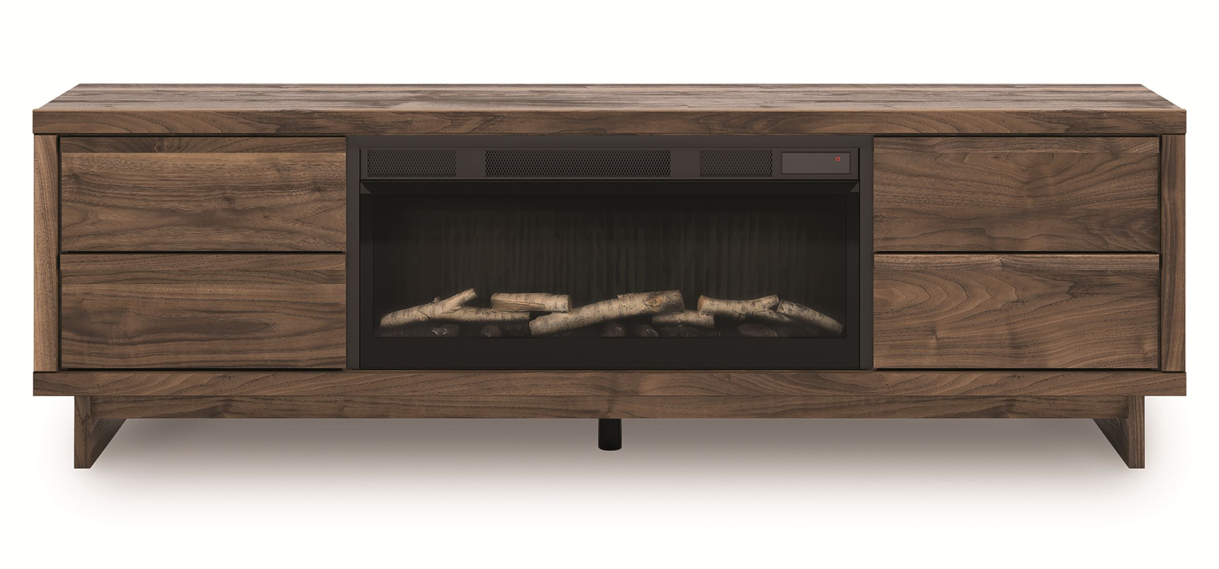 Zadilyn 72" Mid-Century Modern Fireplace TV Stand - Walnut Brown