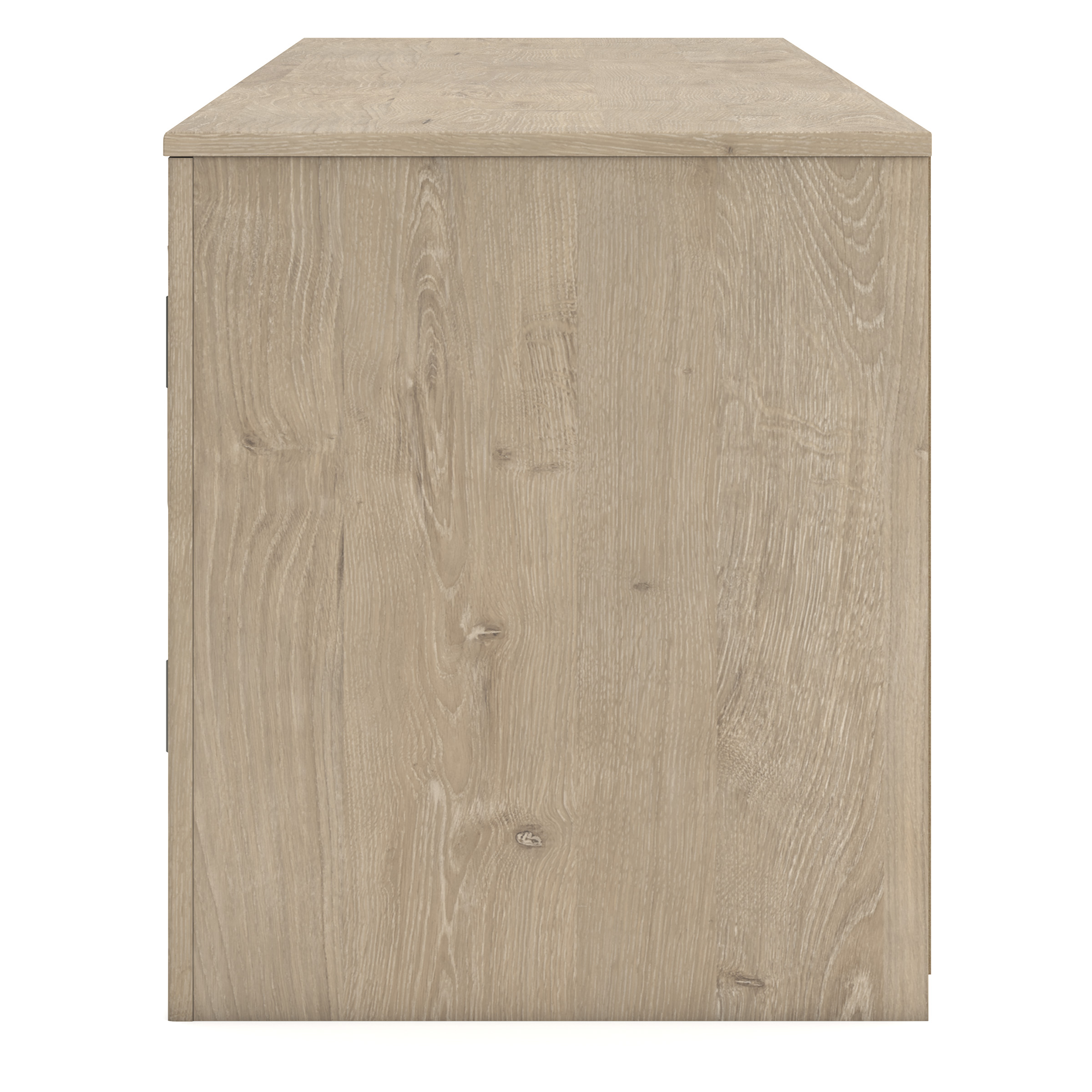 Cayboni 63" Modern Wood TV Stand - Tan & Gray Two-Tone