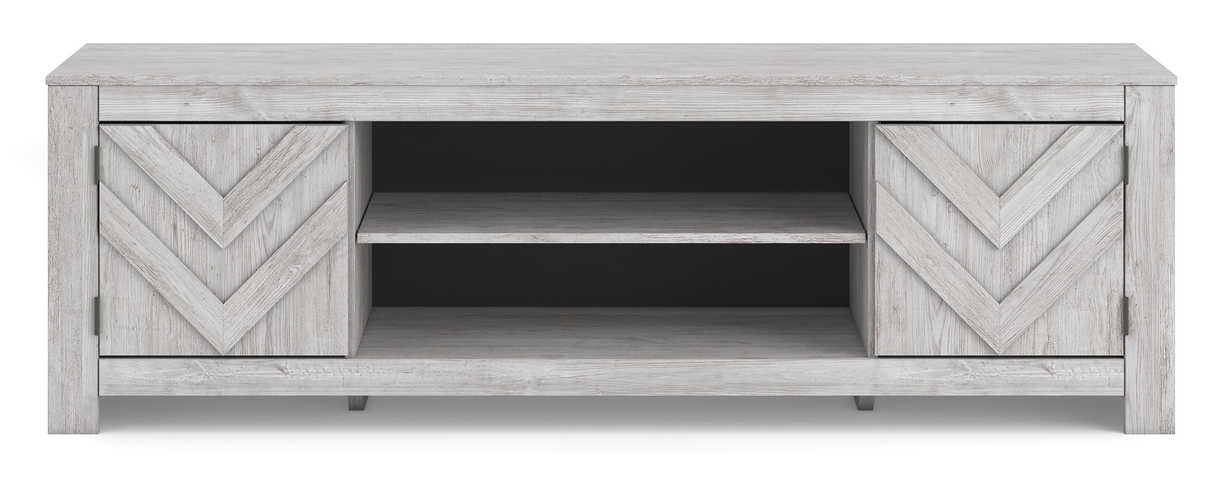 Cayboni 63" Modern Farmhouse TV Stand - Whitewash & Gray