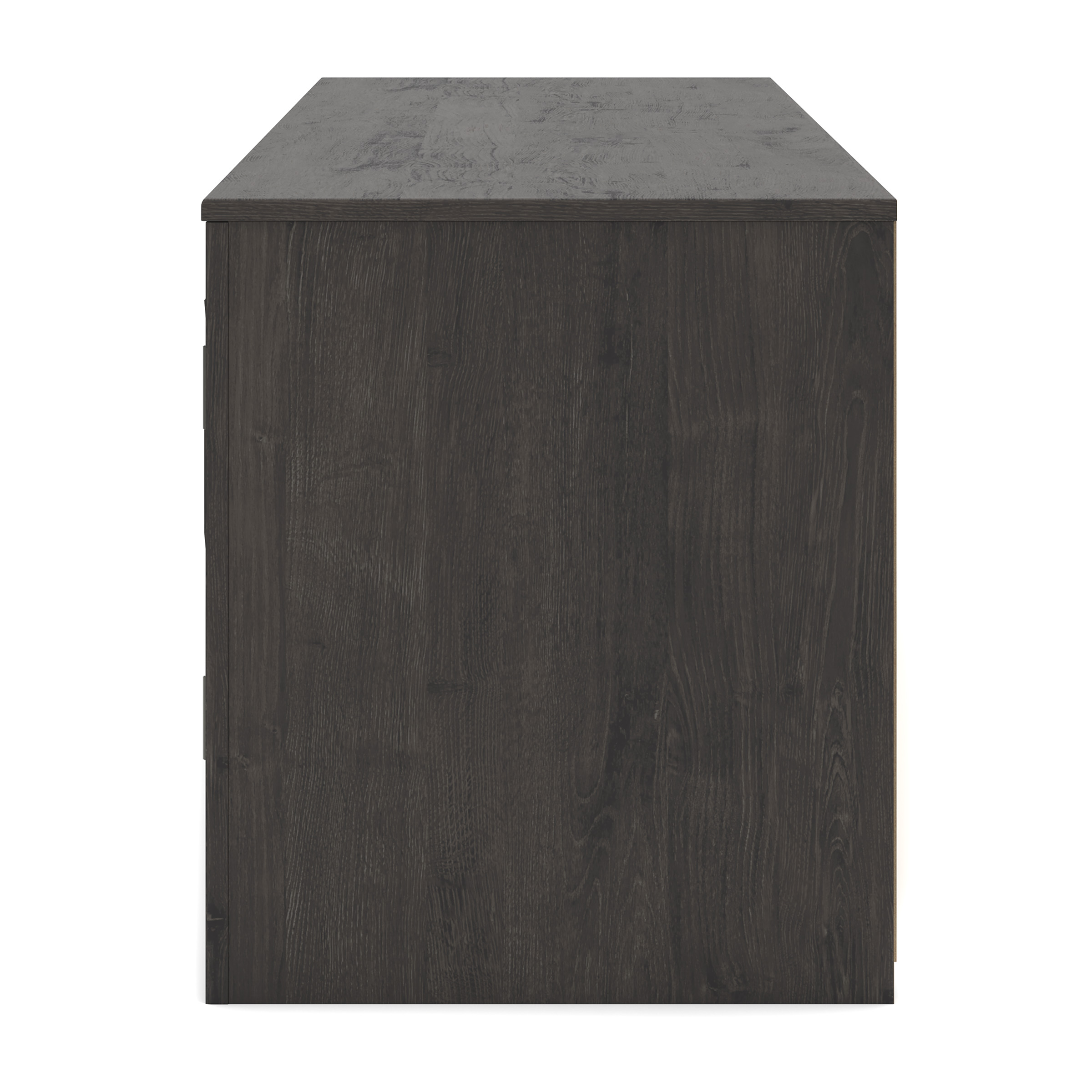 Cayboni 63" Modern Black Industrial TV Stand - Charcoal & Ebony