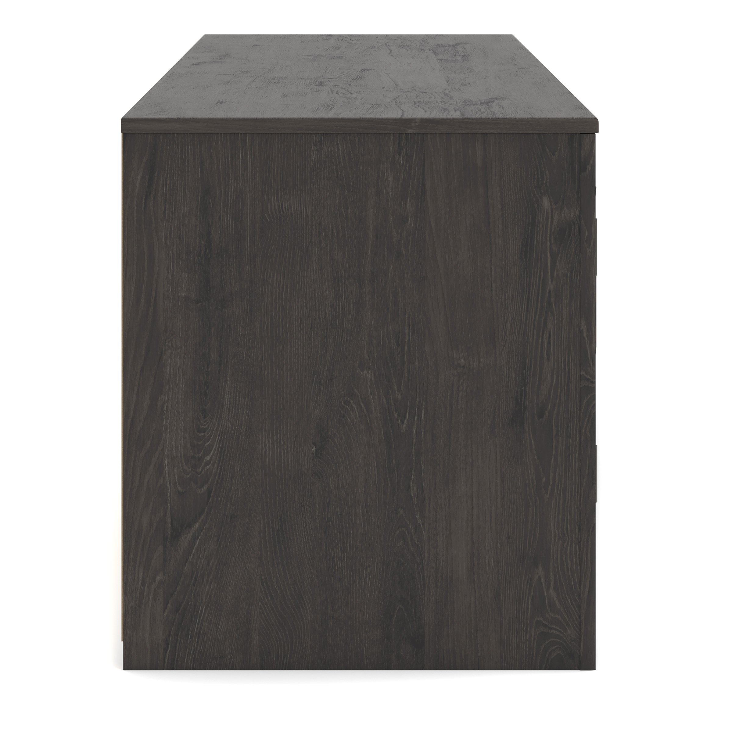 Cayboni 63" Modern Black Industrial TV Stand - Charcoal & Ebony